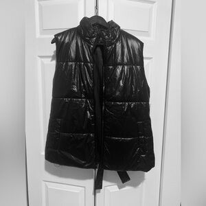 Calvin Klein Black Quilted Tie-Waist Puffer Vest
